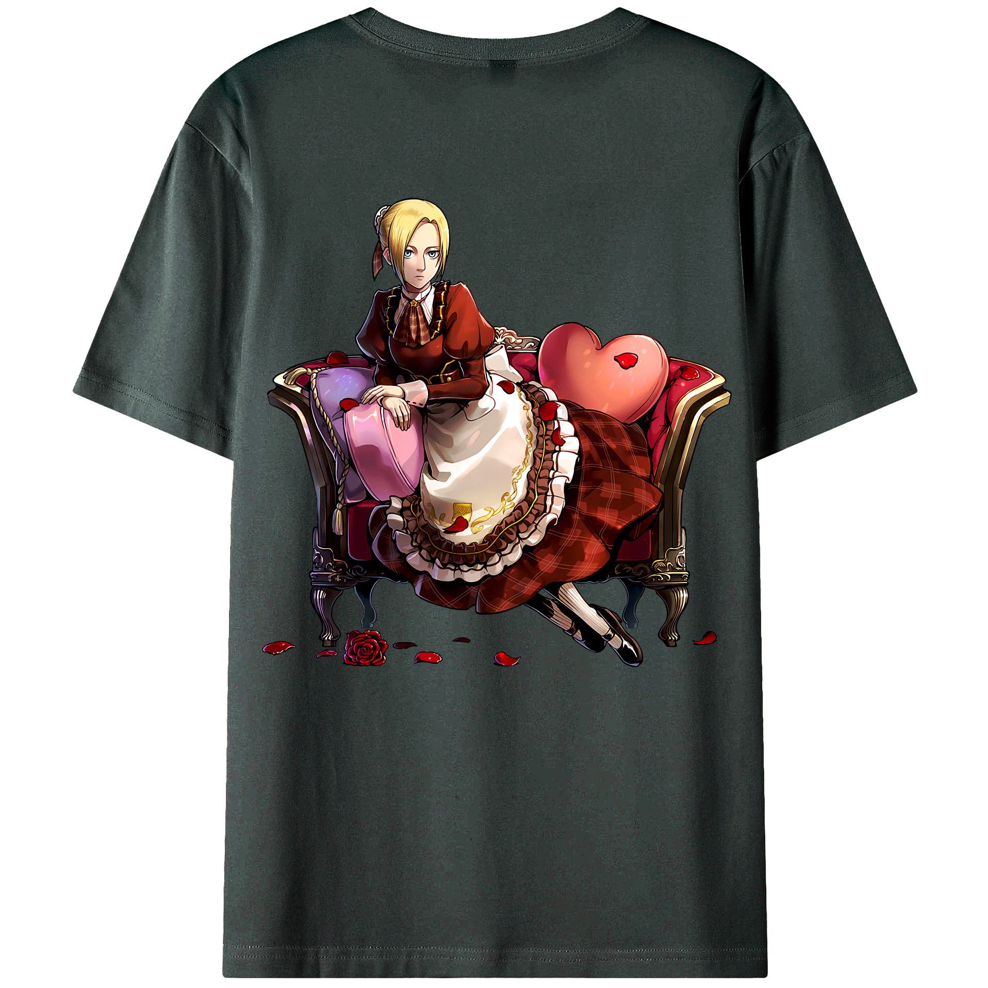 （画像用） 進撃の巨人 アニ・レオンハート Attack on Titan Annie Leonhart 綿100％ メンズ半袖Tシャツ（バックプリント） 通気性